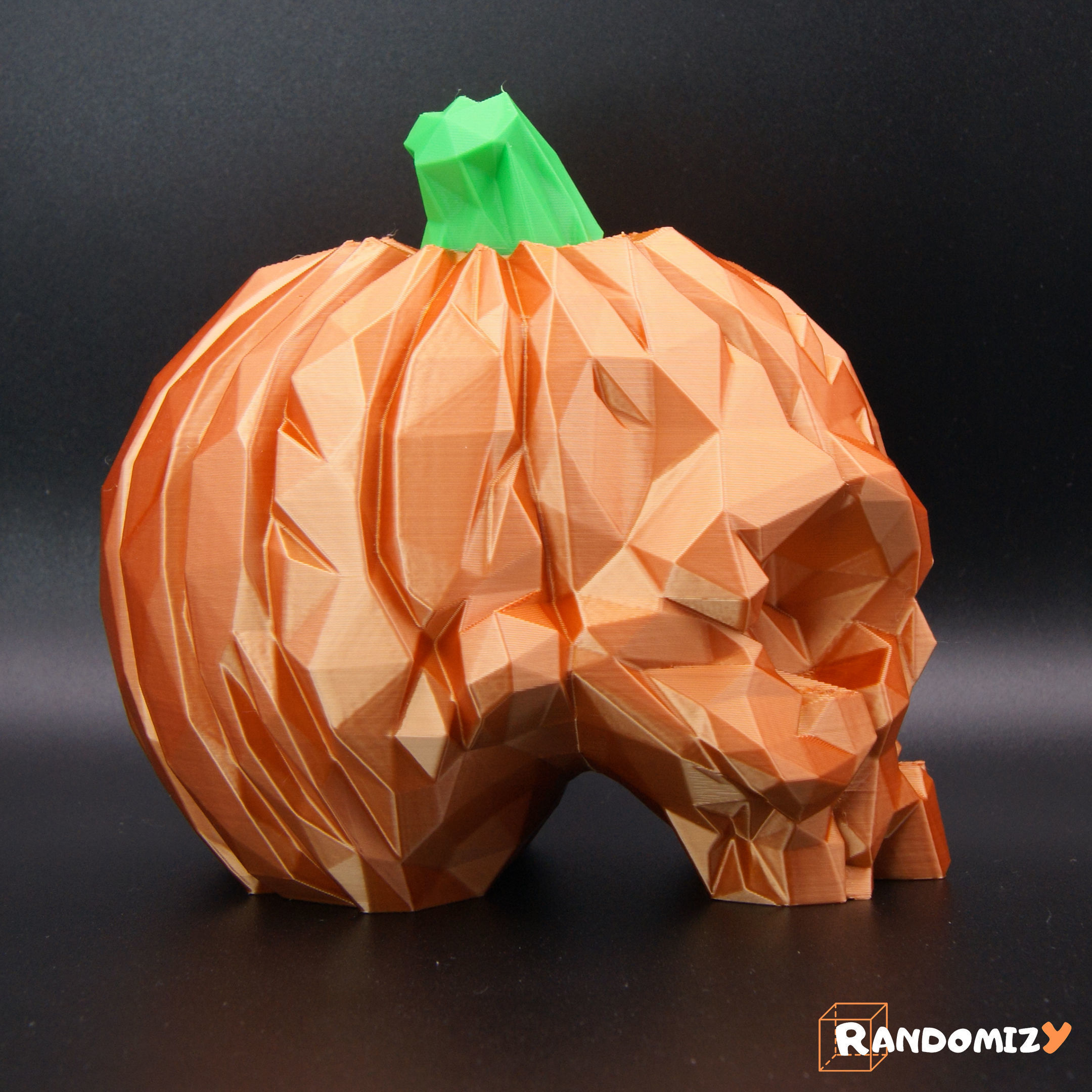 Pumpkin Skull - Low Poly 3D print model_4