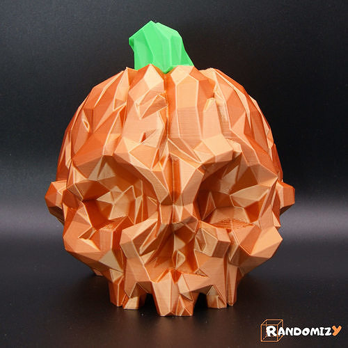 Pumpkin Skull - Low Poly 3D print model