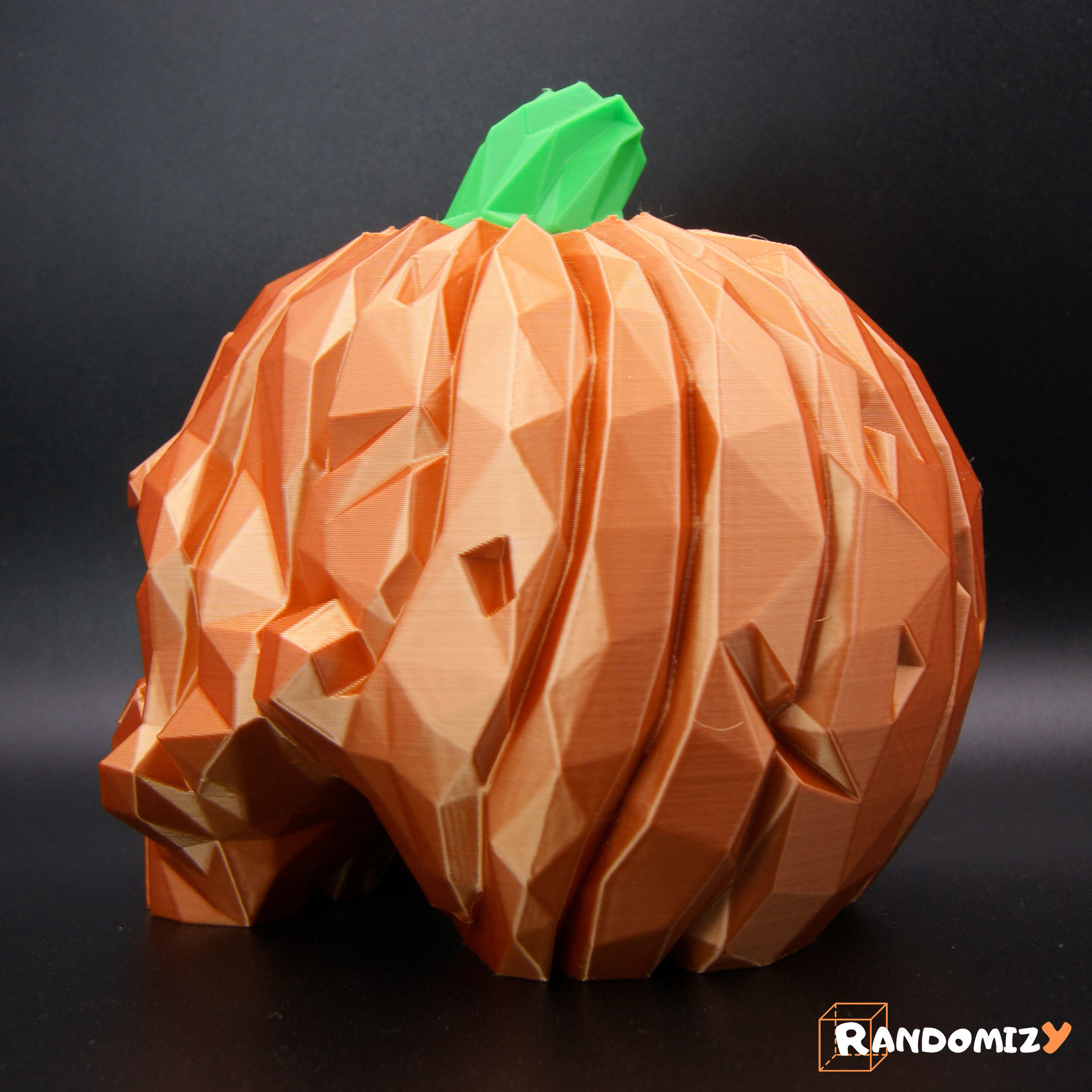 Pumpkin Skull - Low Poly 3D print model_2