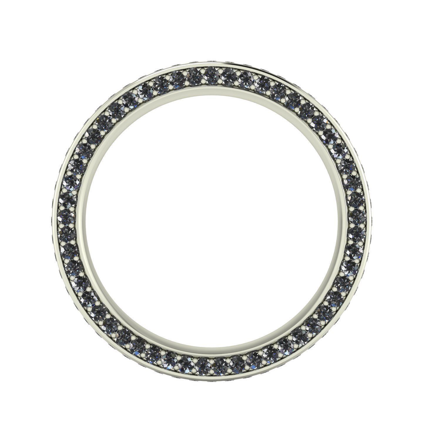 Full Channel Ring - Double Row Eternity Band with Pave Sides 3D print model_5