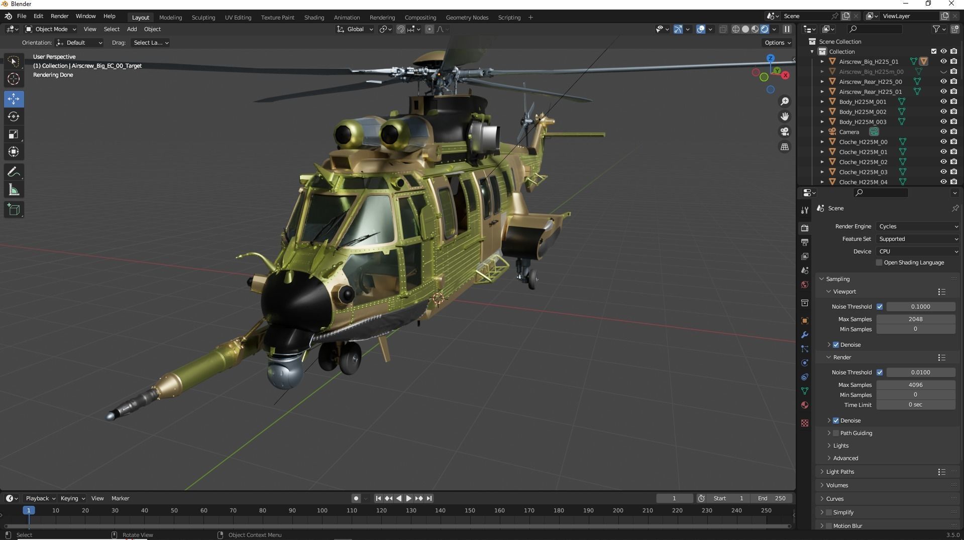 Eurocopter H225M Cougar 3ds max Vray 3D model_48