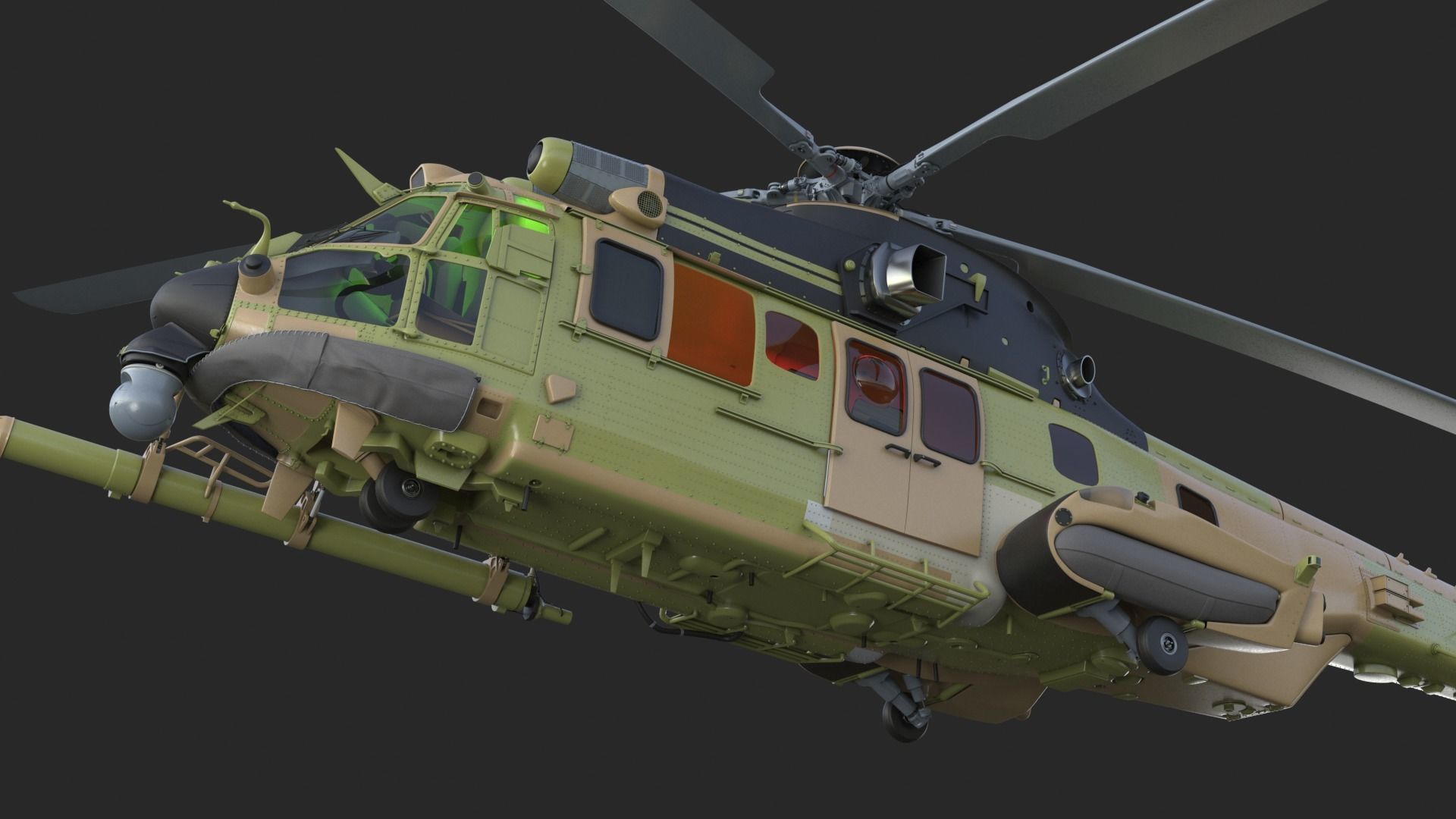 Eurocopter H225M Cougar 3ds max Vray 3D model_31