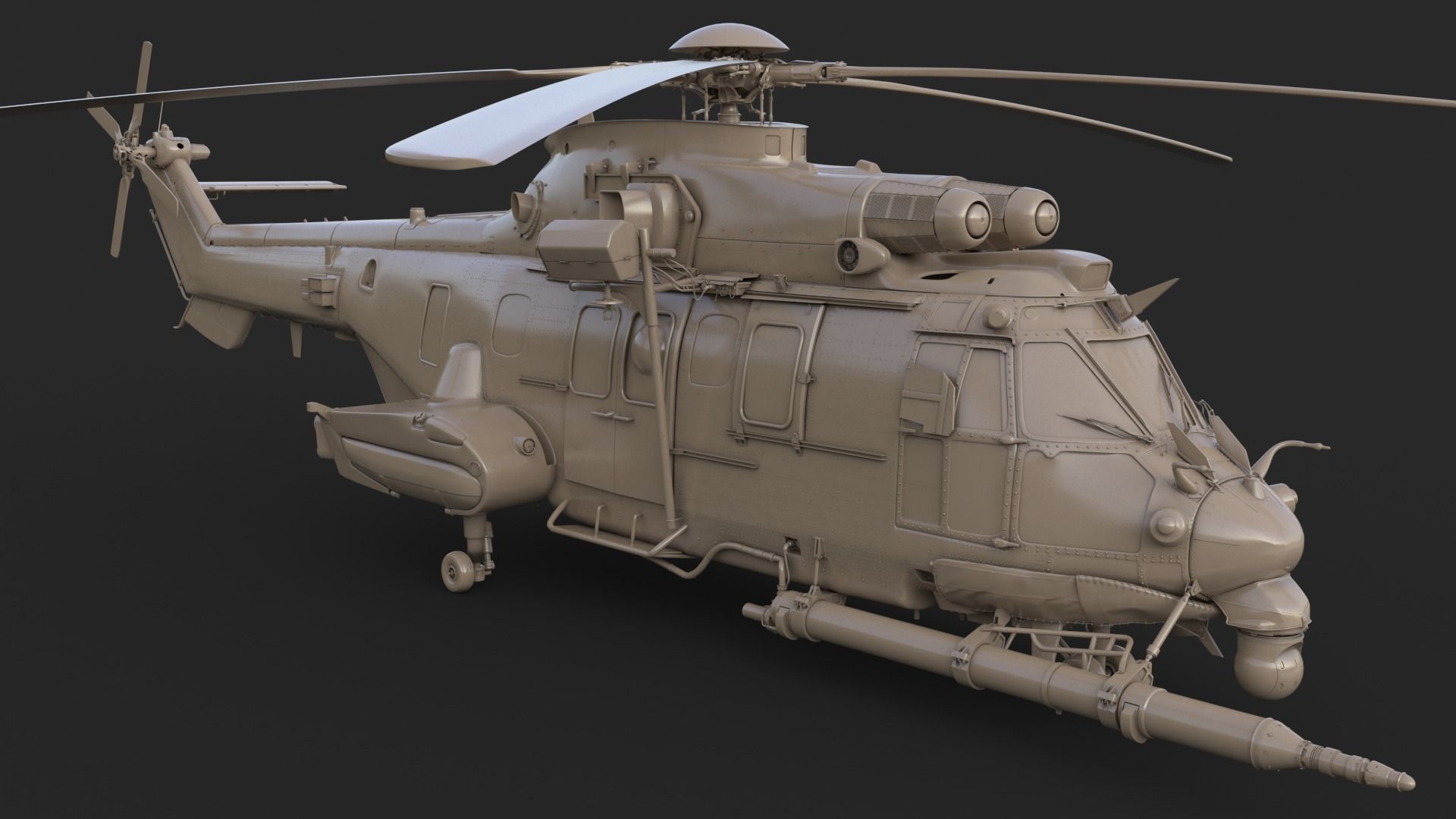 Eurocopter H225M Cougar 3ds max Vray 3D model_62