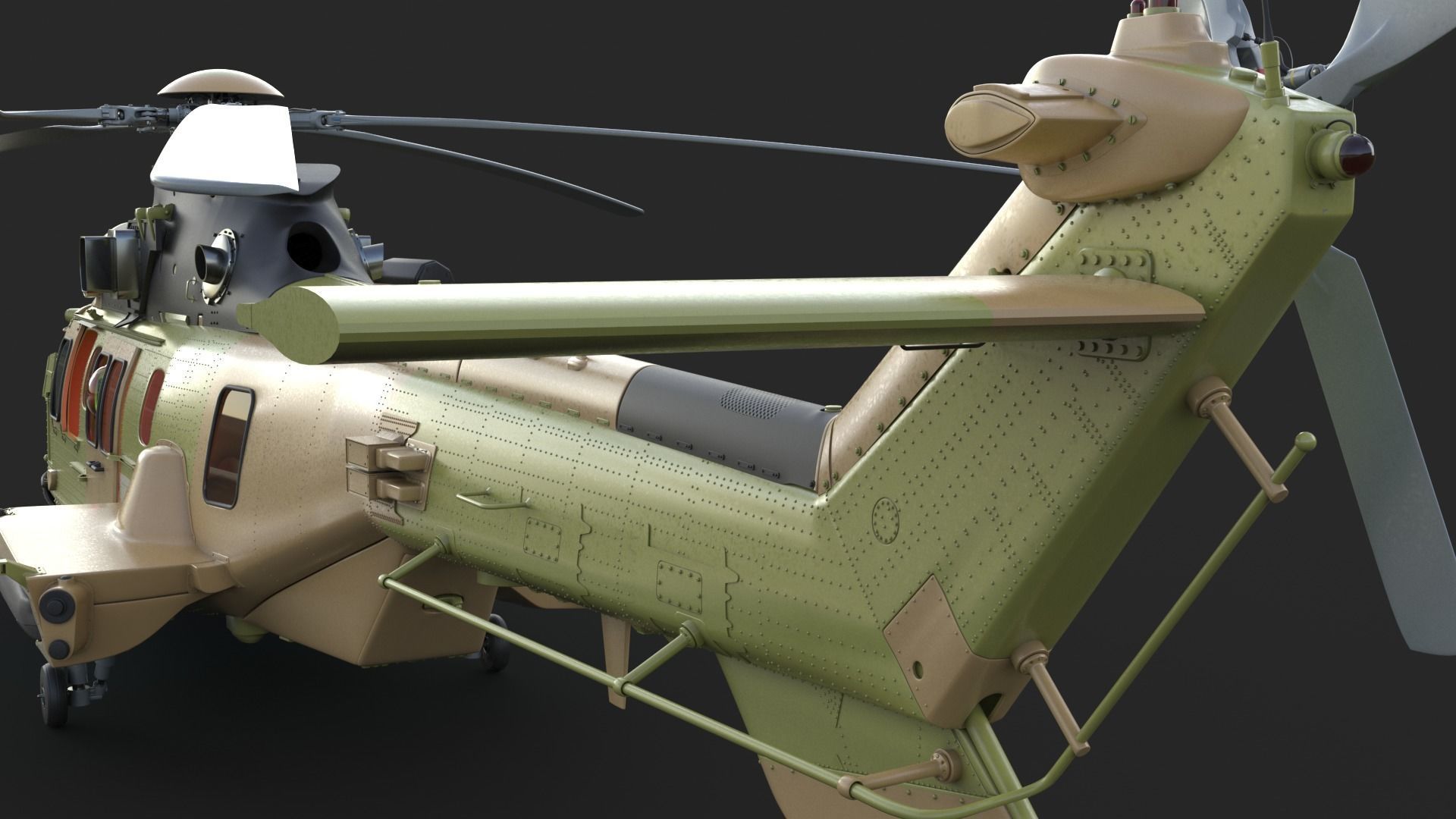 Eurocopter H225M Cougar 3ds max Vray 3D model_11