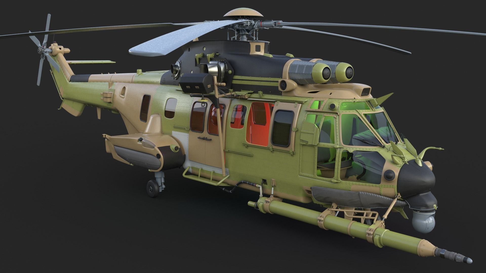 Eurocopter H225M Cougar 3ds max Vray 3D model_4