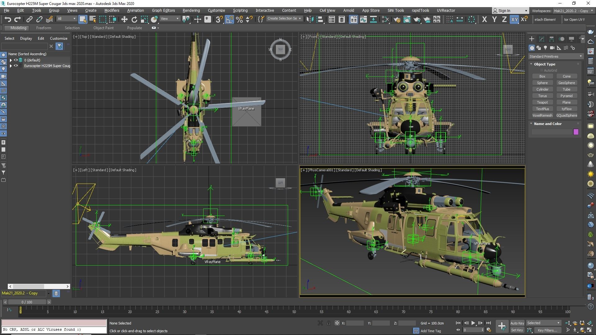 Eurocopter H225M Cougar 3ds max Vray 3D model_46