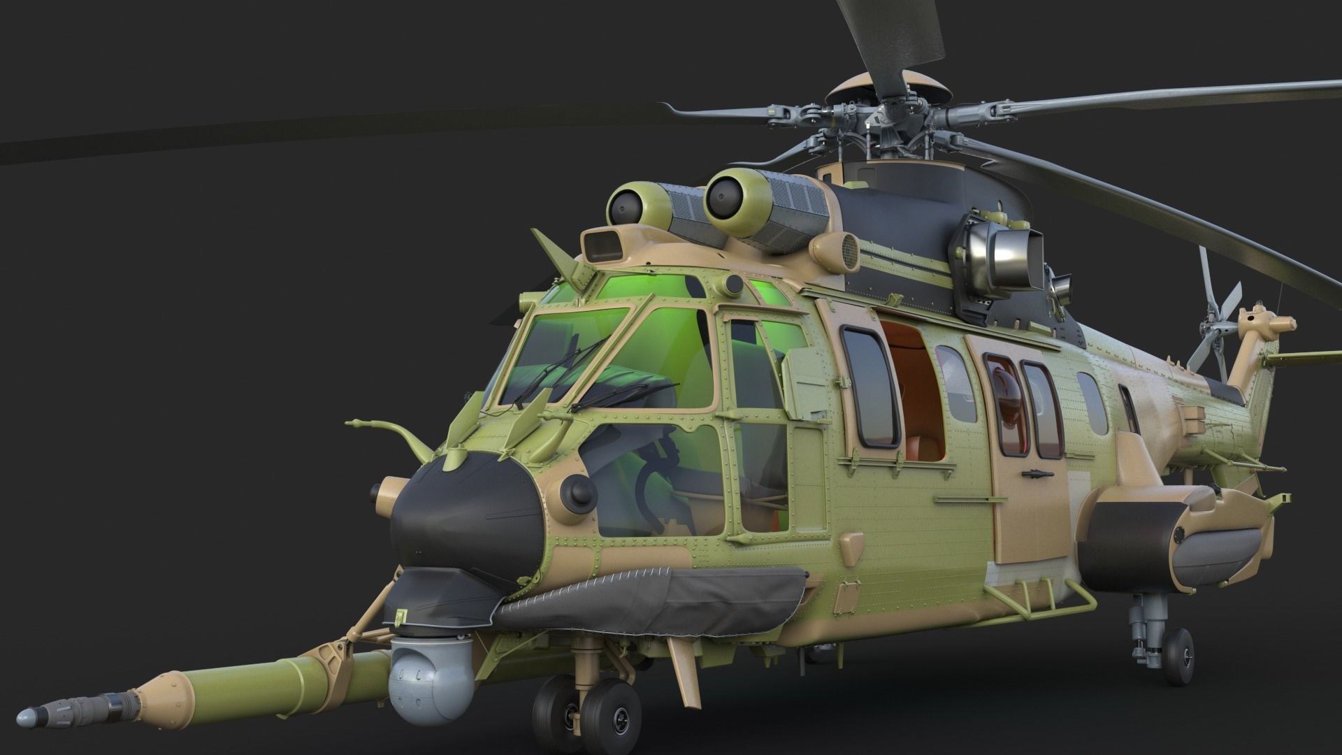 Eurocopter H225M Cougar 3ds max Vray 3D model_7