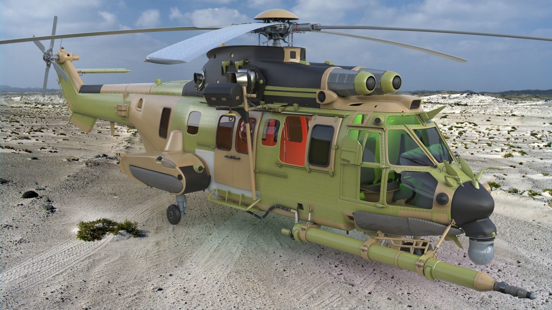 Eurocopter H225M Cougar 3ds max Vray 3D model_3