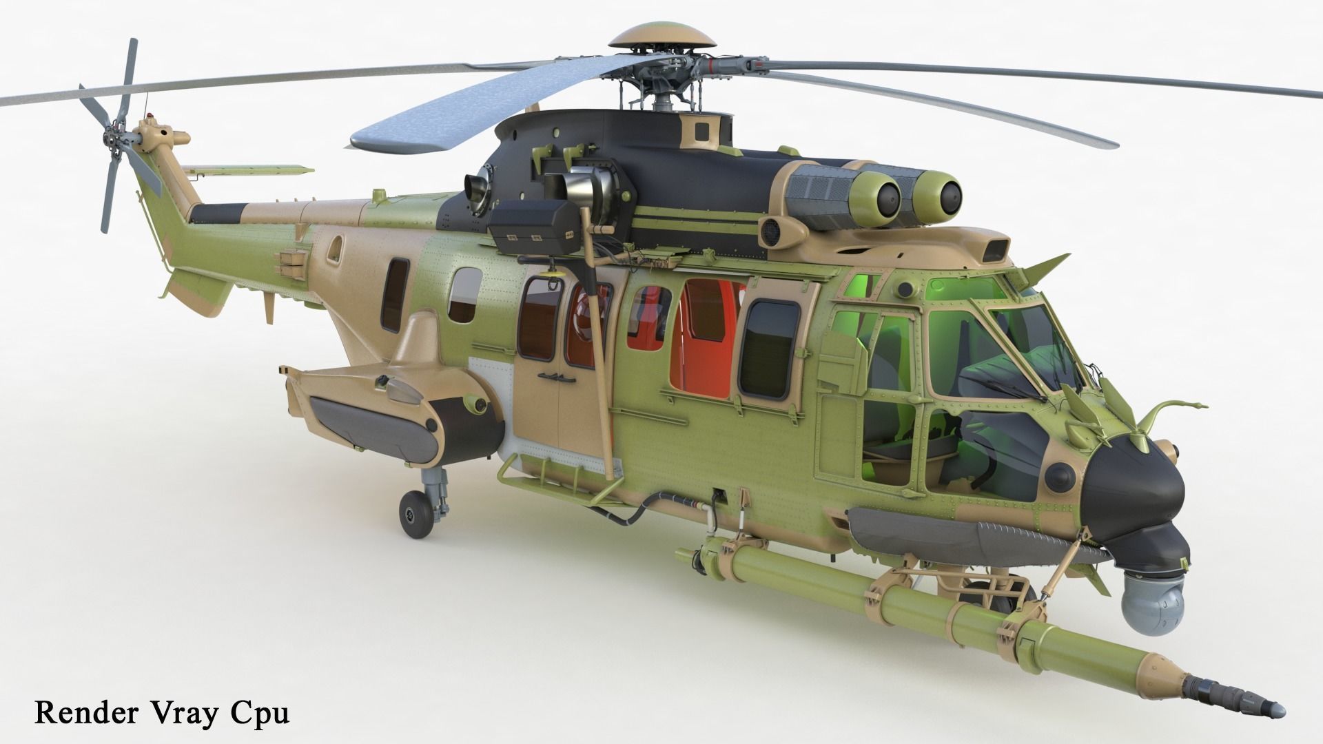 Eurocopter H225M Cougar 3ds max Vray 3D model_33
