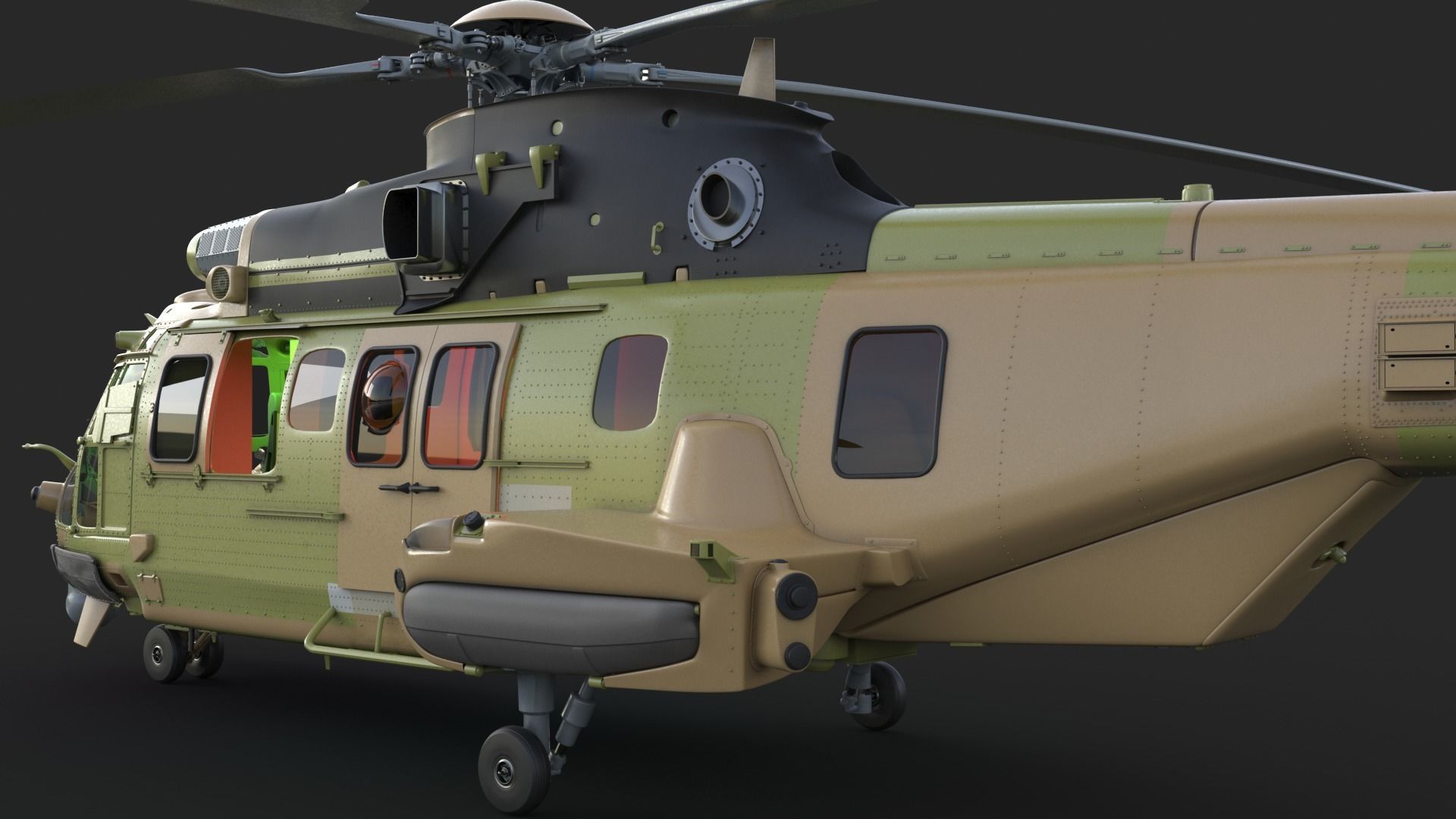Eurocopter H225M Cougar 3ds max Vray 3D model_10