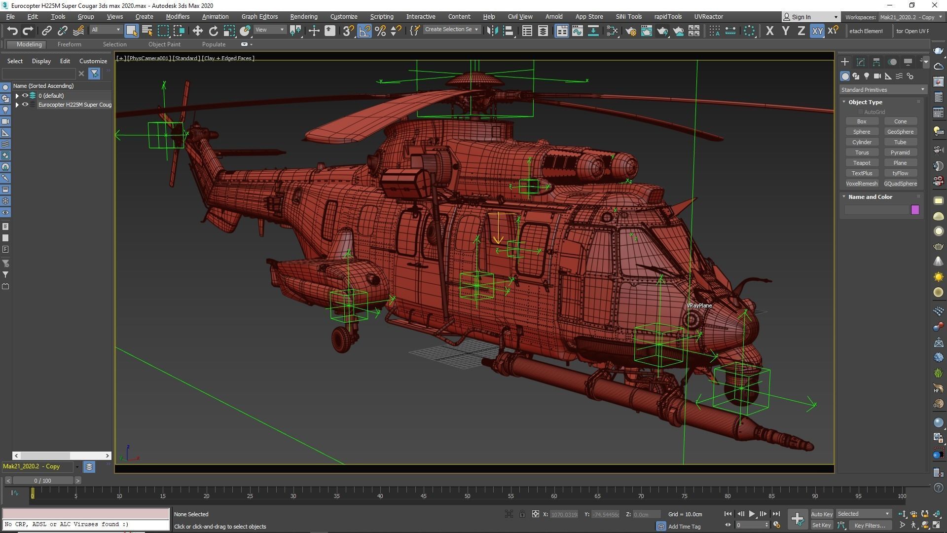 Eurocopter H225M Cougar 3ds max Vray 3D model_47