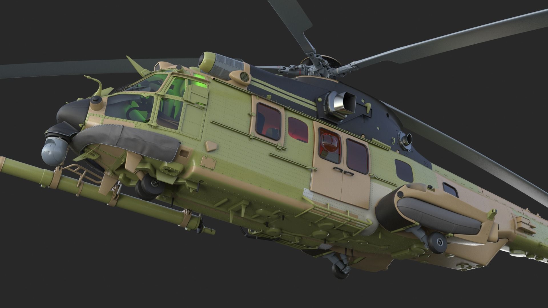 Eurocopter H225M Cougar 3ds max Vray 3D model_32