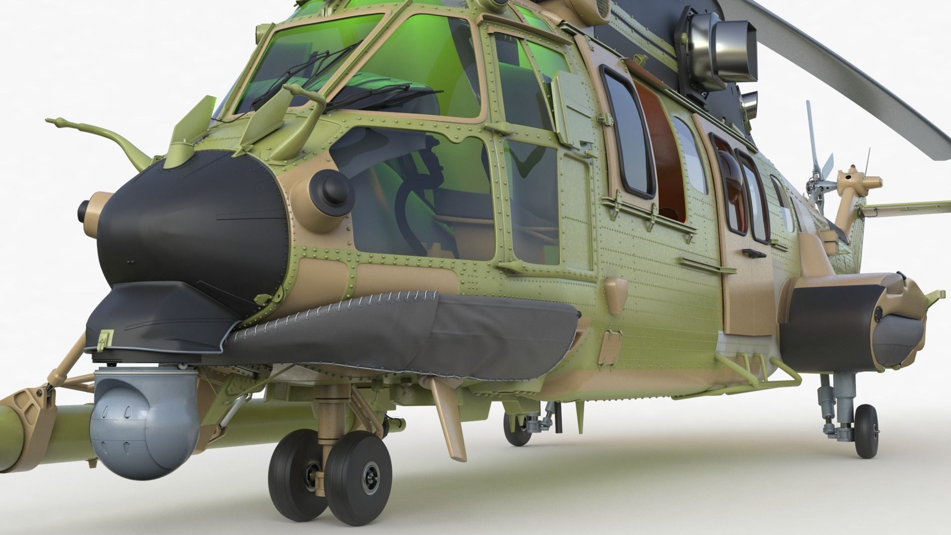 Eurocopter H225M Cougar 3ds max Vray 3D model_36