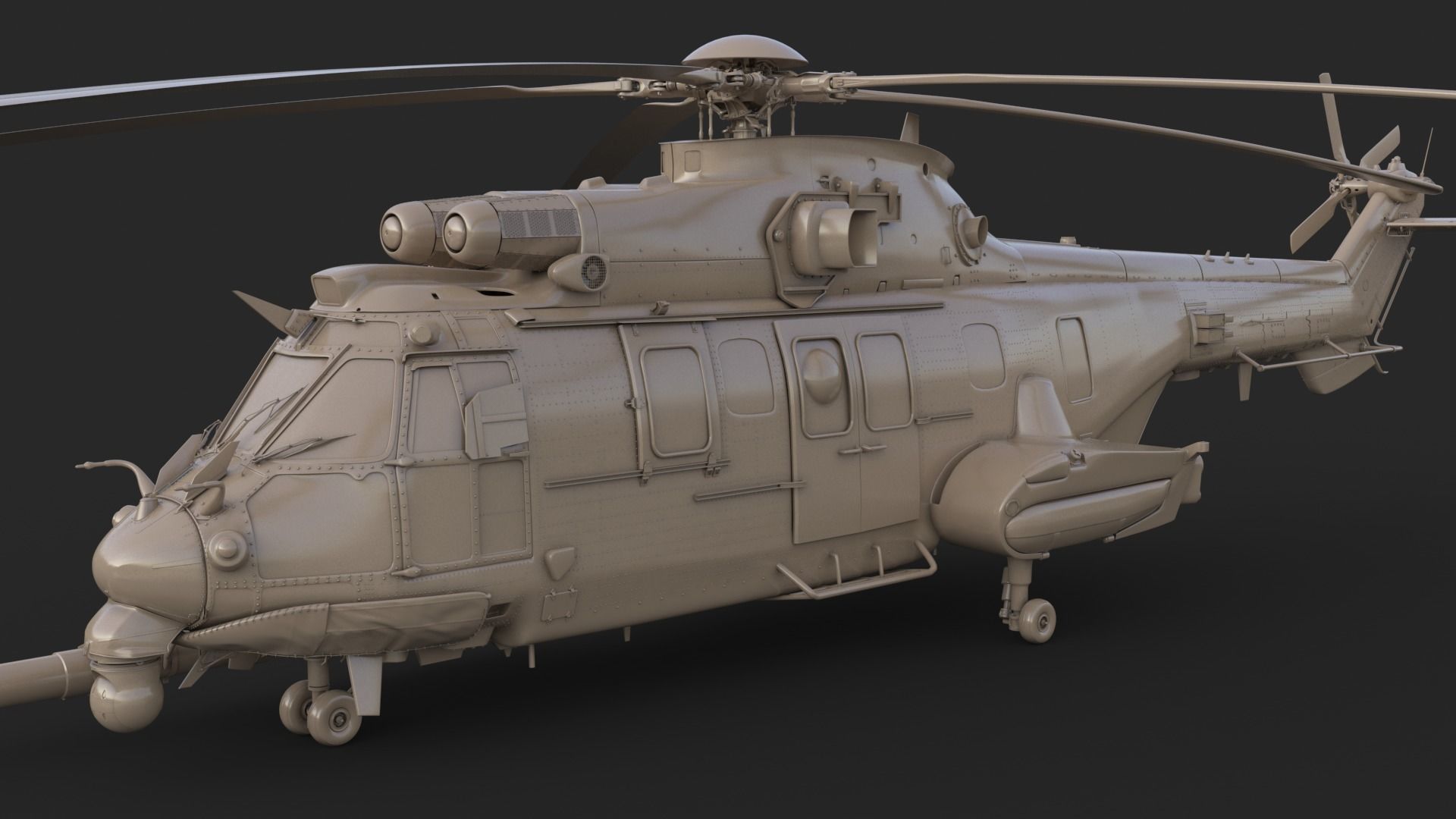 Eurocopter H225M Cougar 3ds max Vray 3D model_61