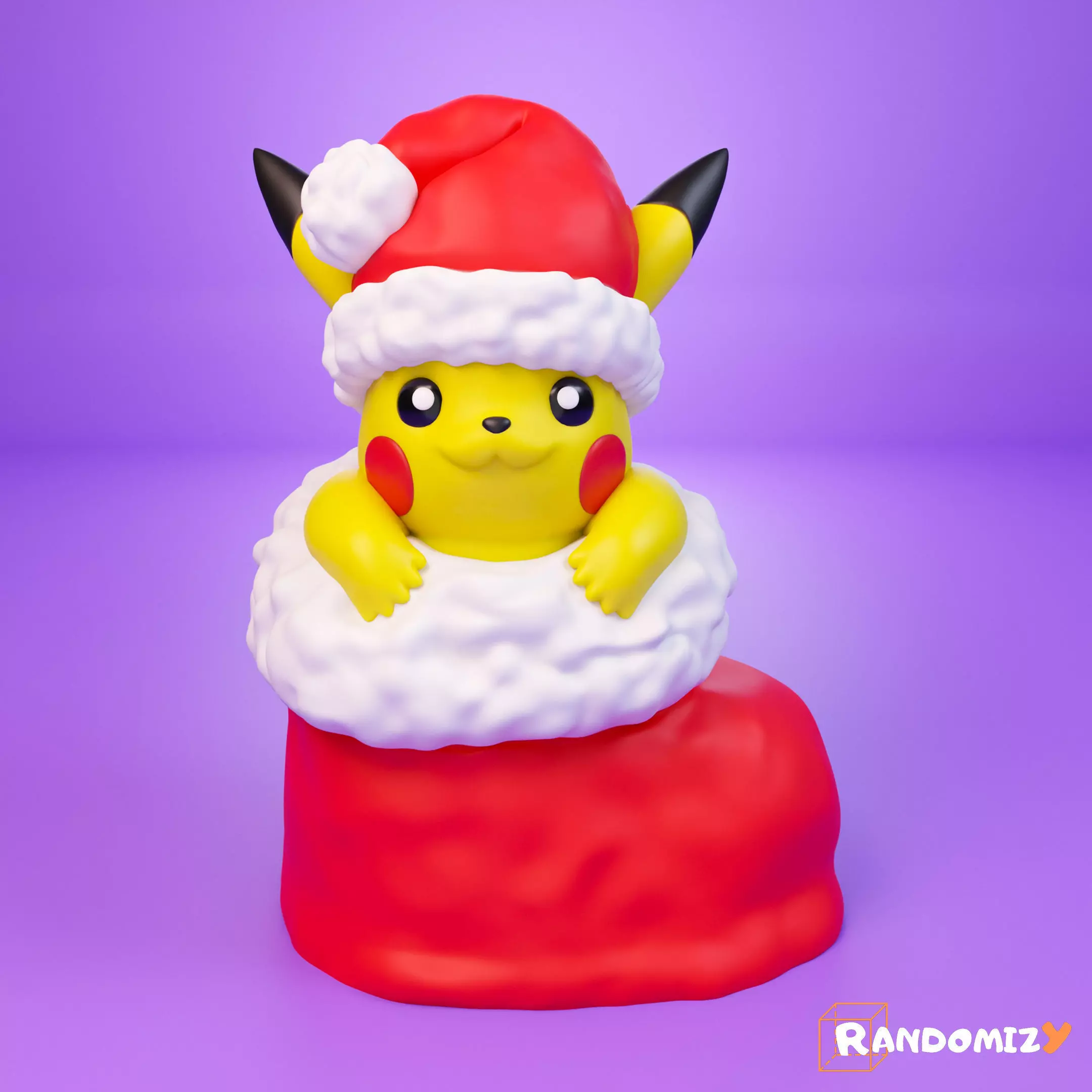 Pikachu in a Christmas Sock - Fanart Free 3D print model_0