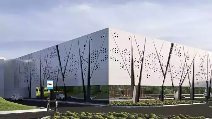 Commercial building 3D exterior Scene