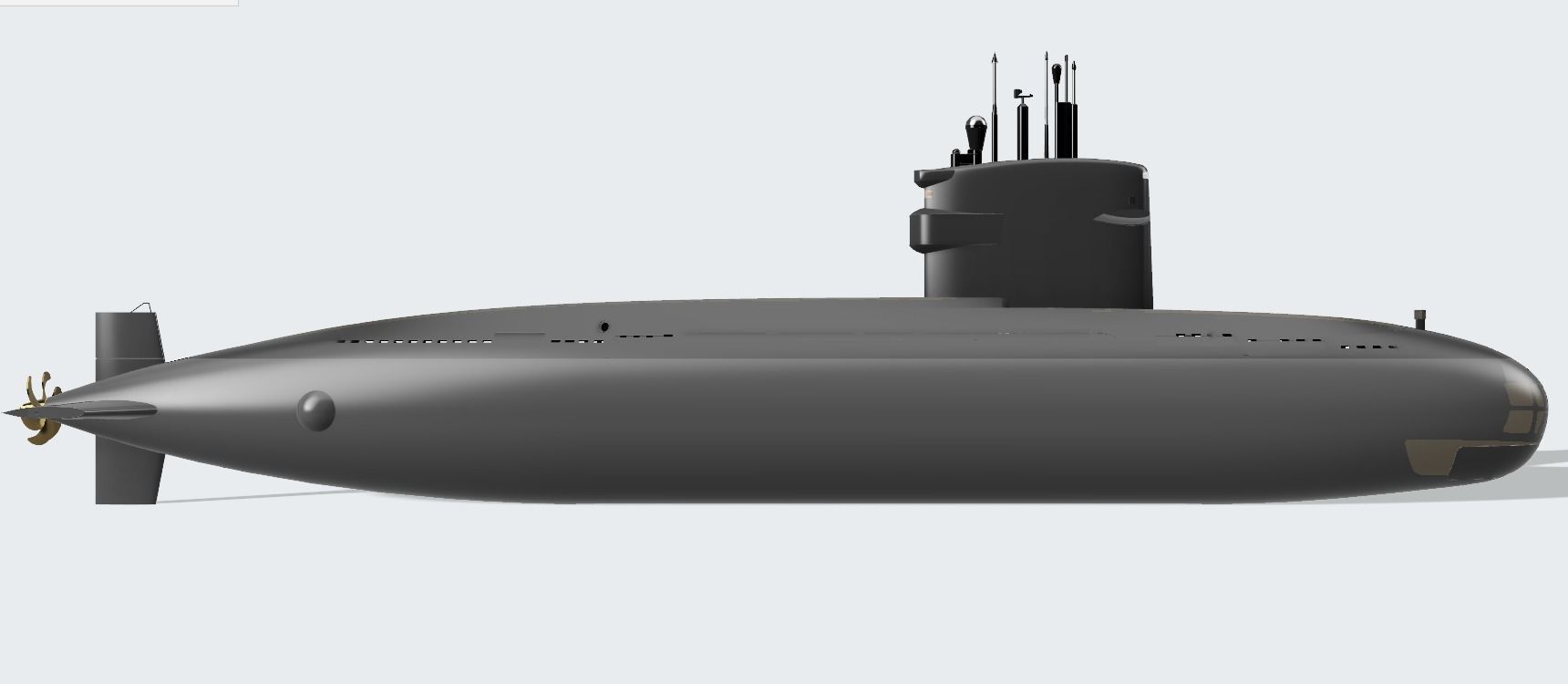 Swordfish class submarine 1-100 scale for RC with WTC parts 3D print model_4