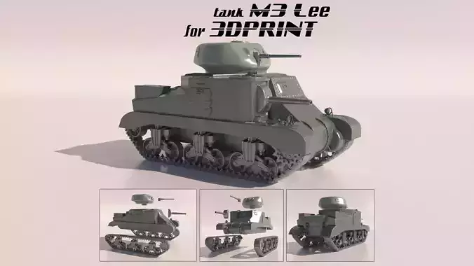 Tank M3Lee for 3Dprint 3D print model