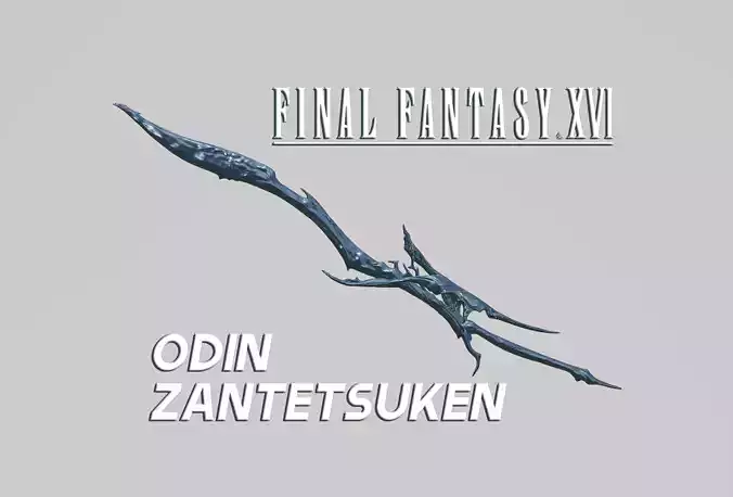Final Fantasy XVI - Odin Zantetsuken Sword 3D print model