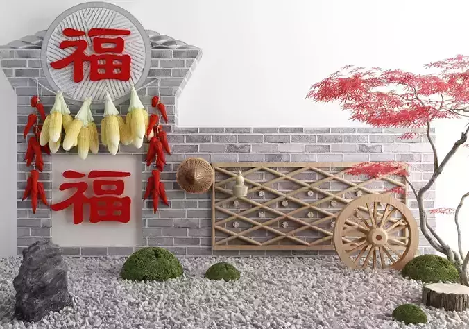 farmhouse style Chinese landscape New