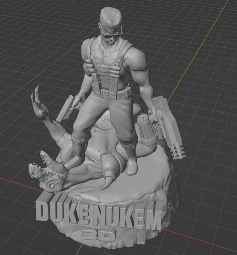 Duke Nukem 3D statue 3D print model_1