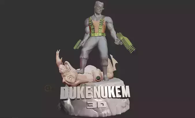 Duke Nukem 3D statue 3D print model