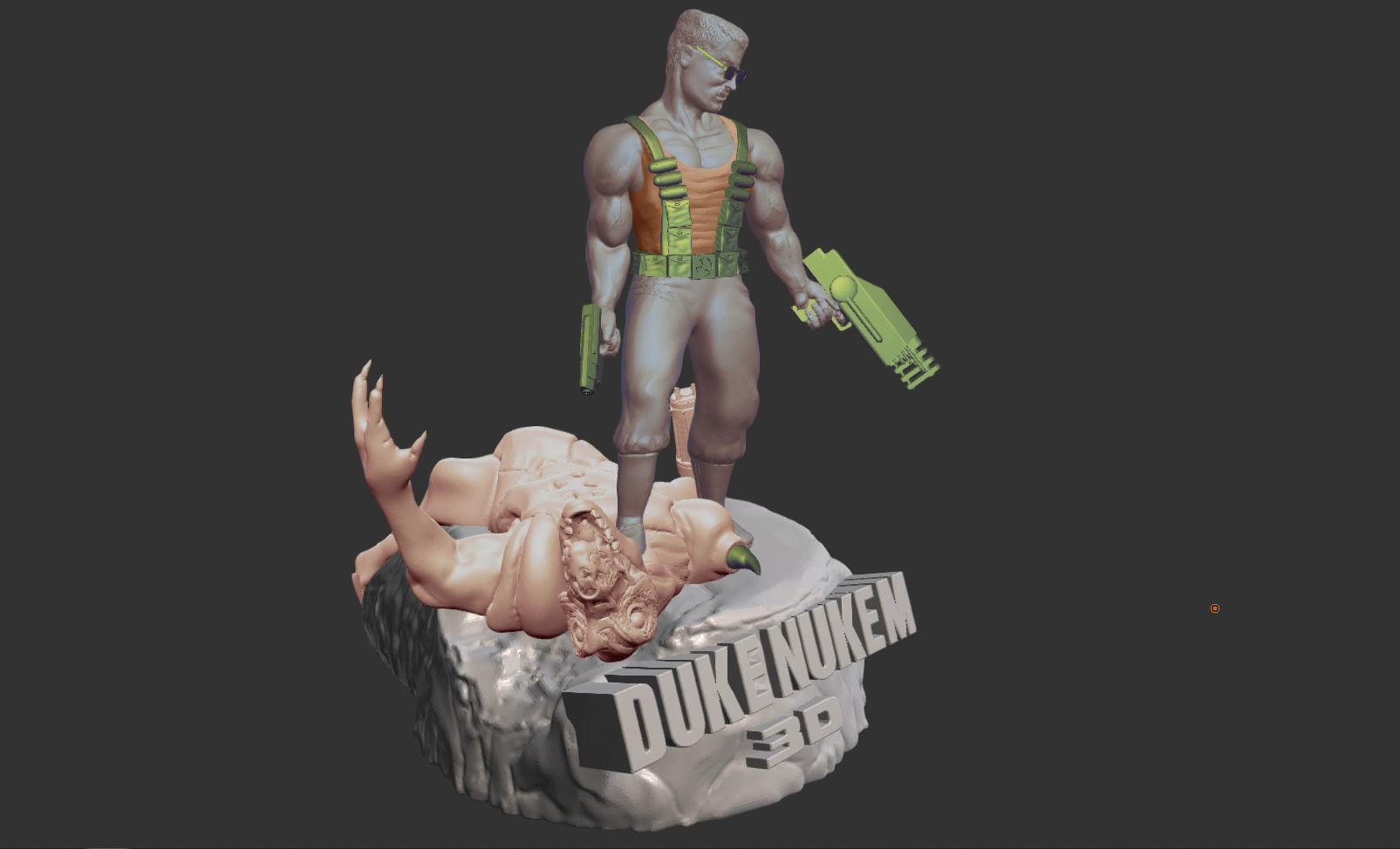 Duke Nukem 3D statue 3D print model_6