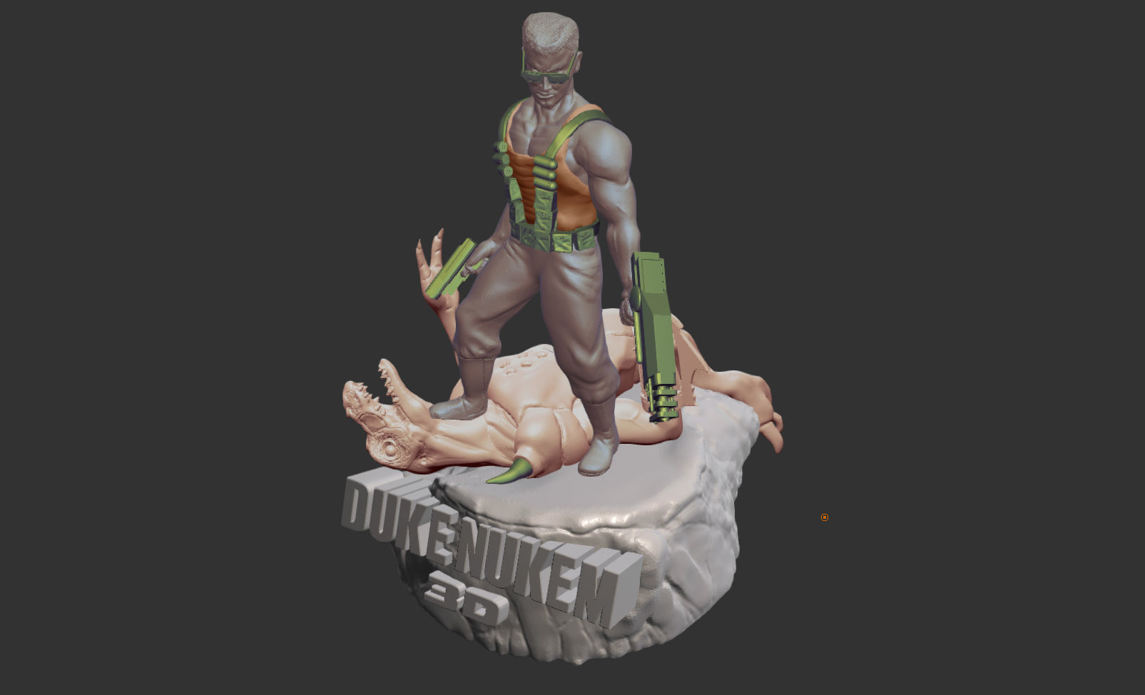 Duke Nukem 3D statue 3D print model_5
