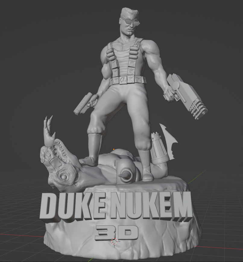 Duke Nukem 3D statue 3D print model_7