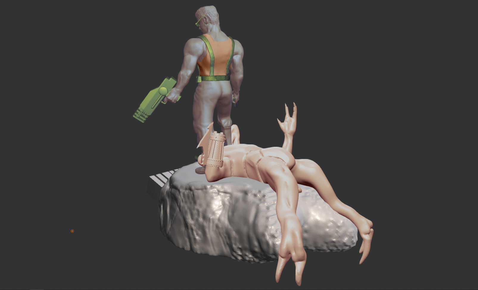 Duke Nukem 3D statue 3D print model_4