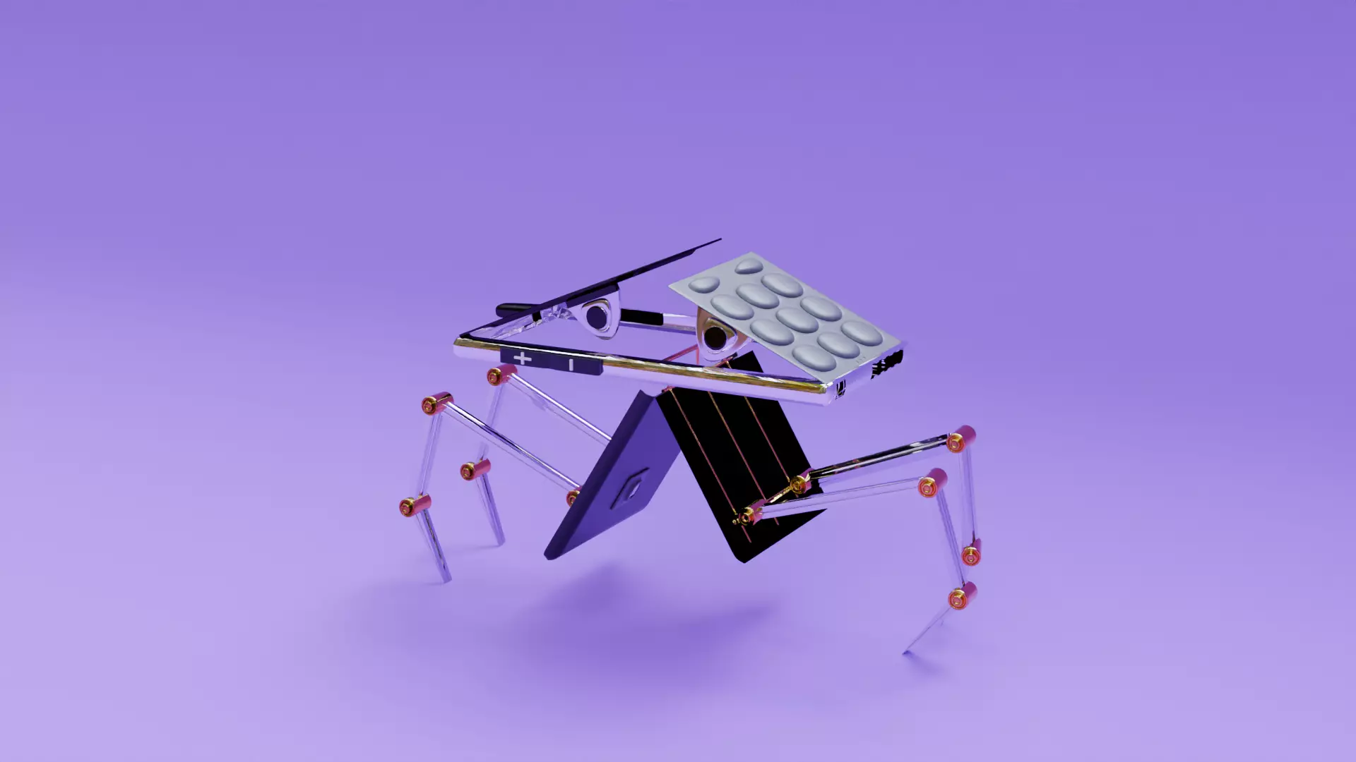 Transforming Phone Robot  Futuristic 3D Model  Low-poly 3D model_0