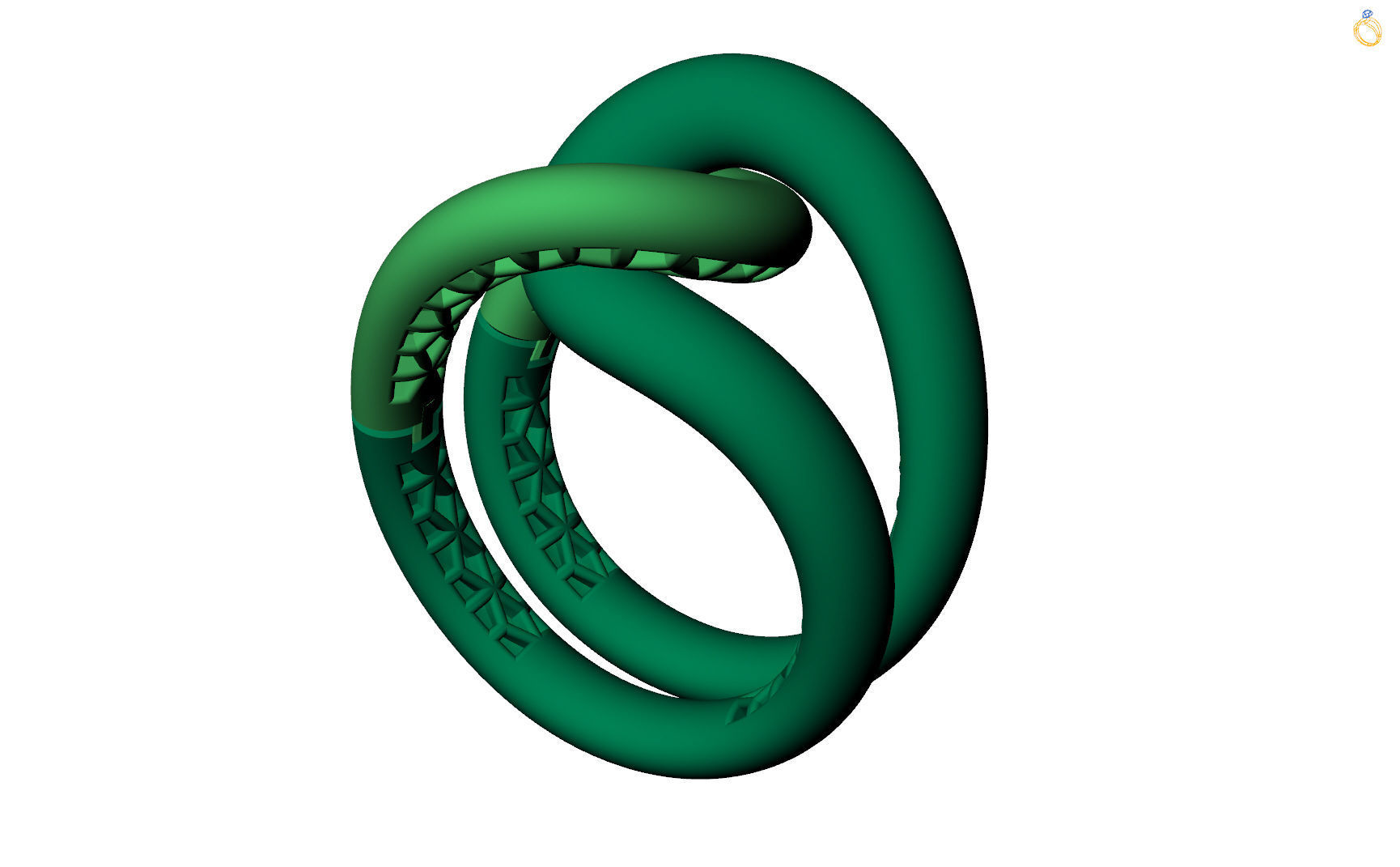 Knot gold ring 3D print model_11