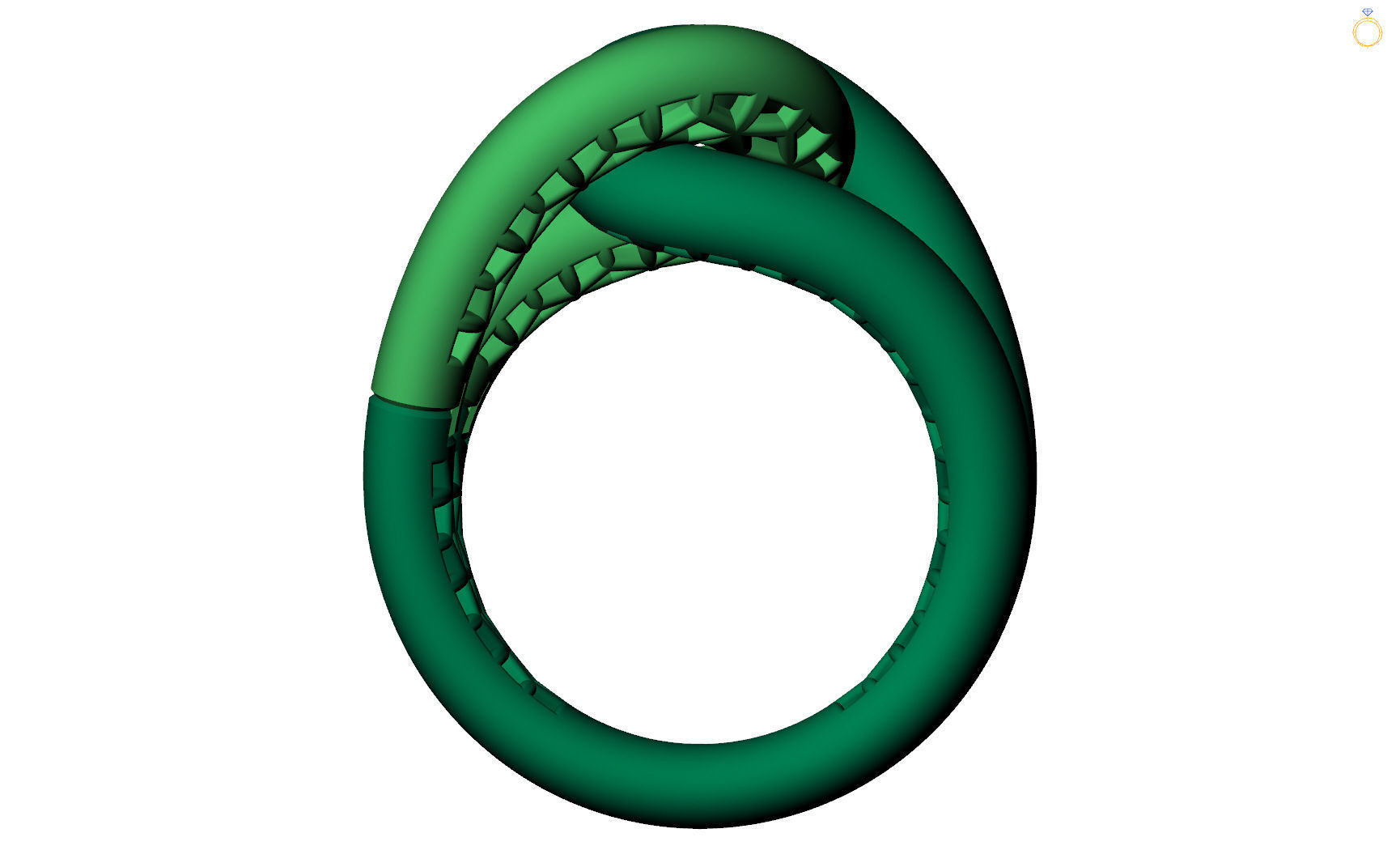 Knot gold ring 3D print model_9