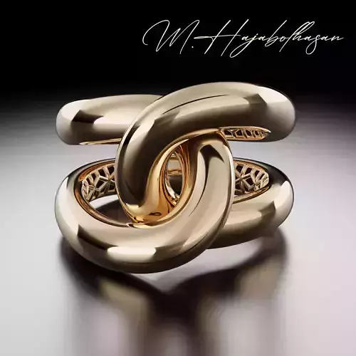 Knot gold ring 3D print model