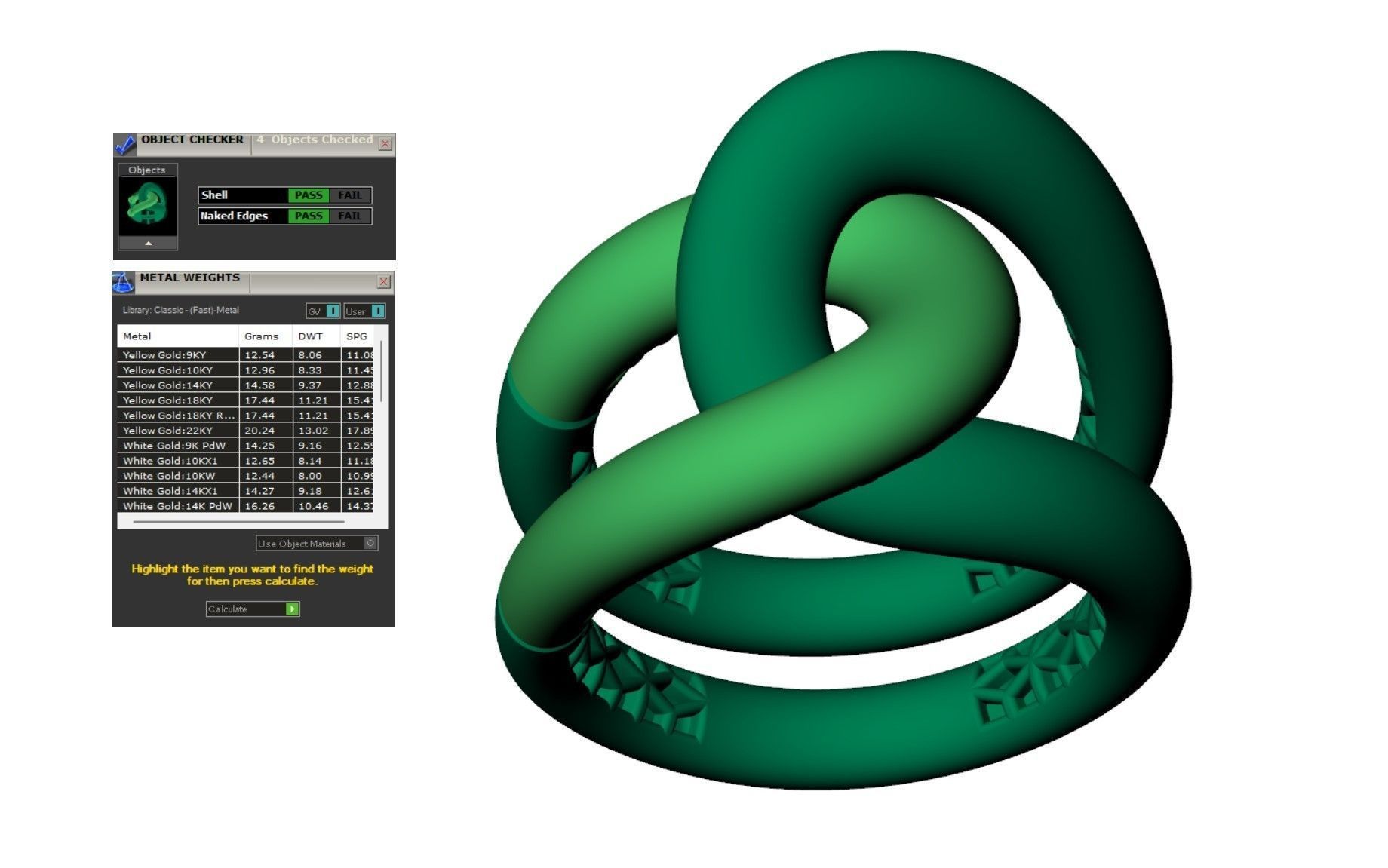 Knot gold ring 3D print model_12