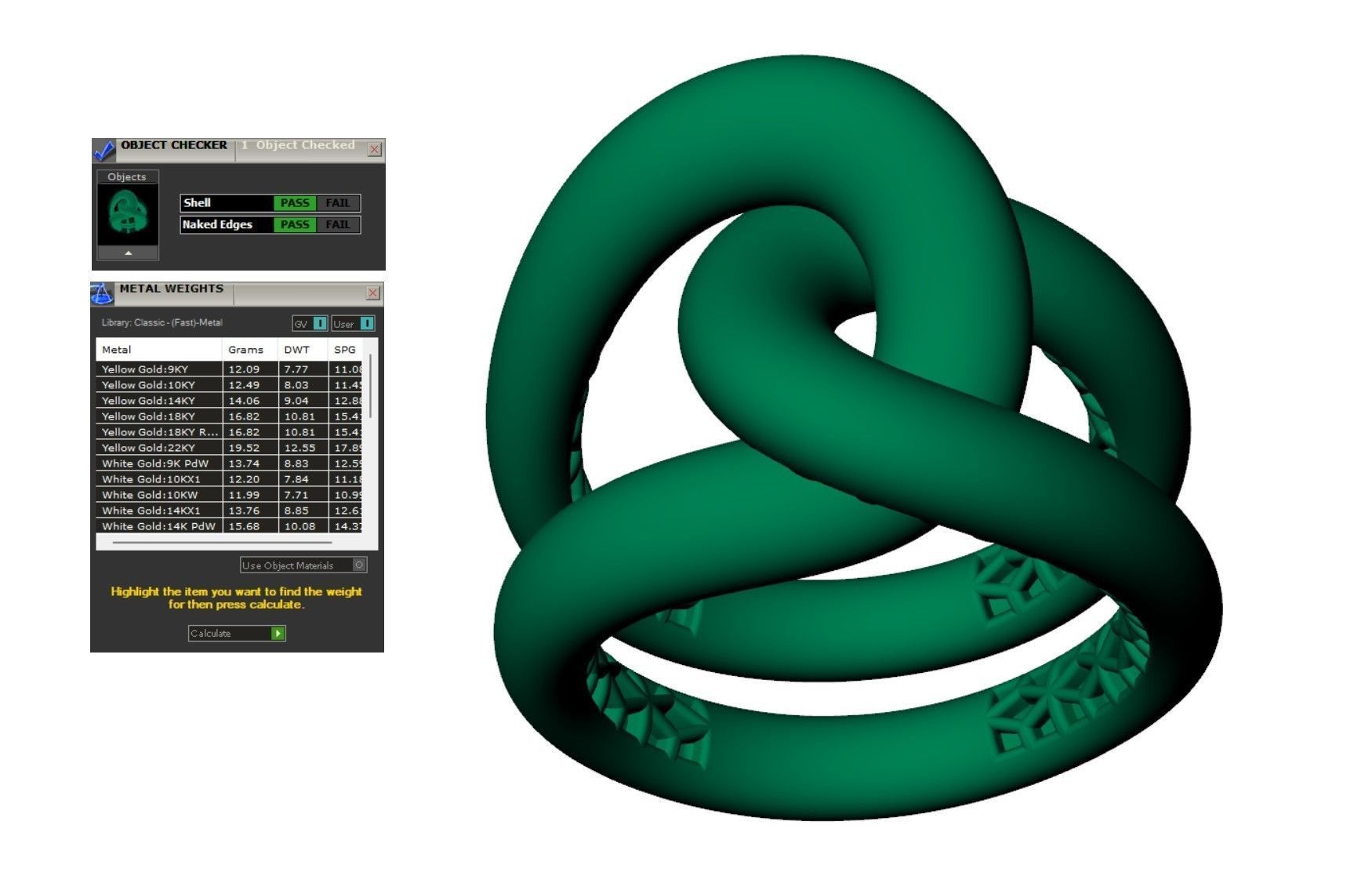 Knot gold ring 3D print model_13