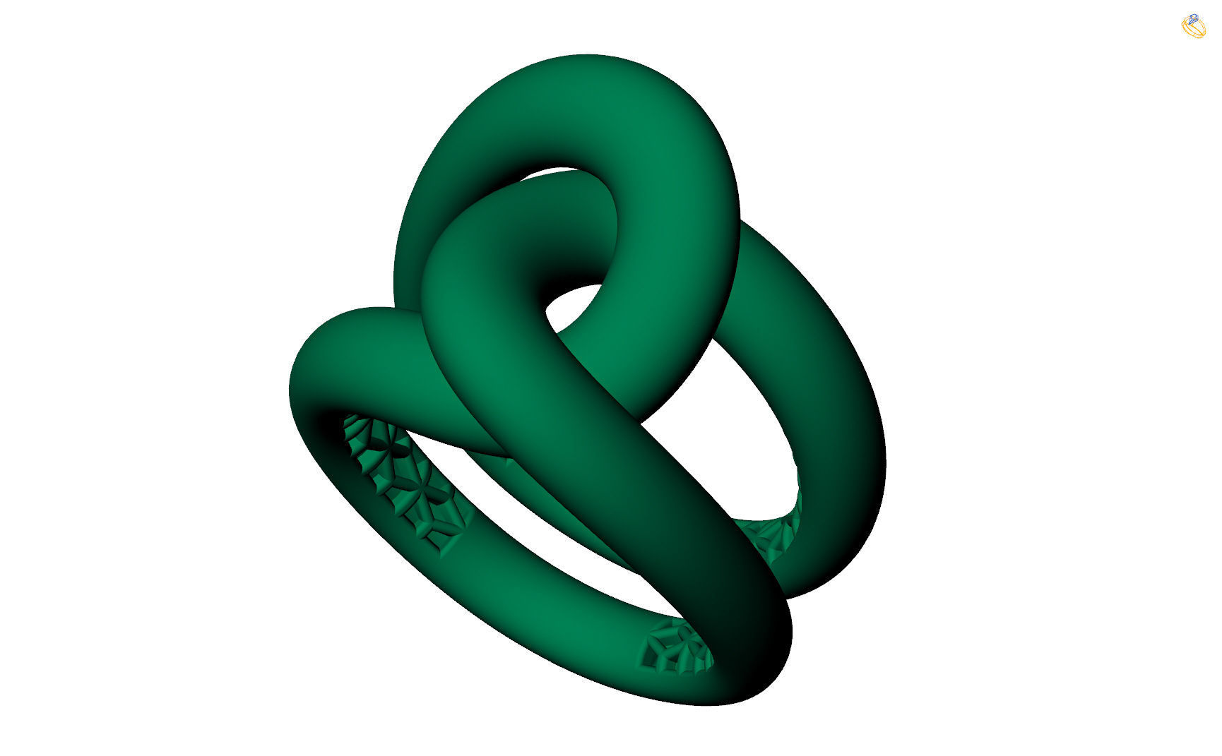 Knot gold ring 3D print model_7