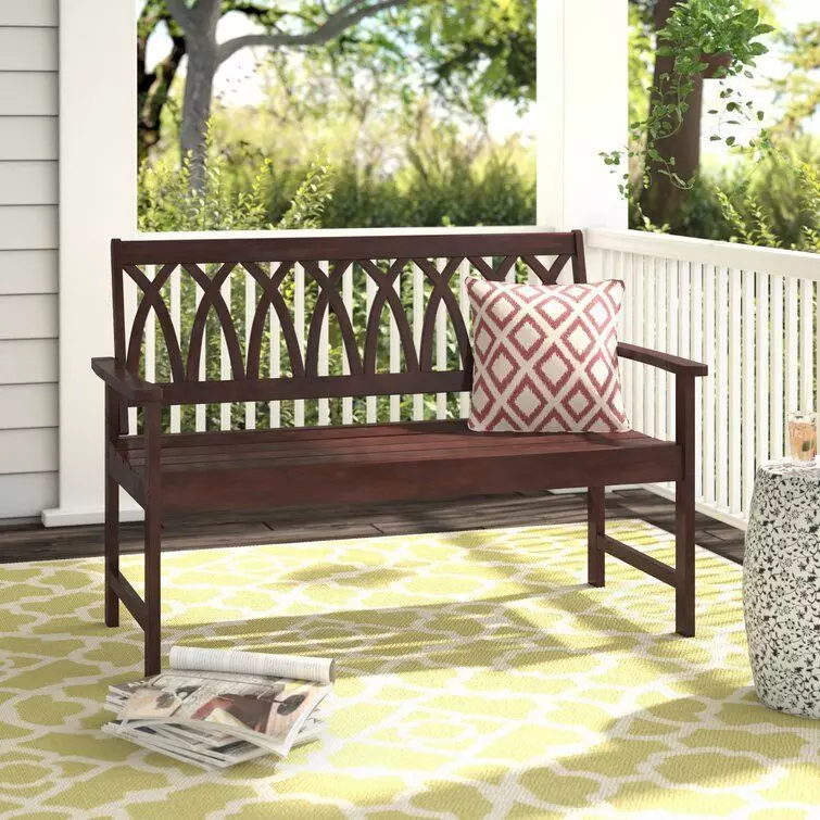 Creekmore Wooden Garden Bench 3D model_0