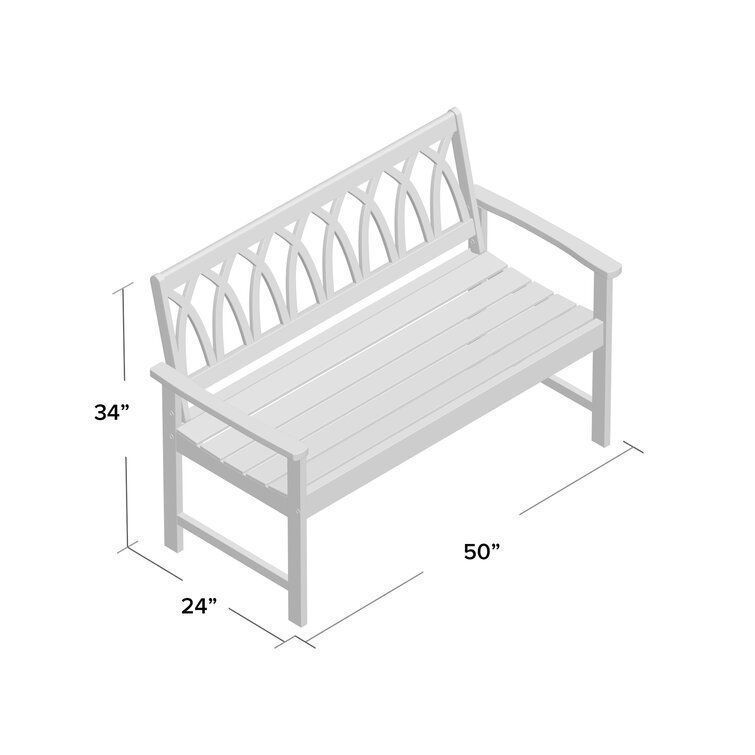 Creekmore Wooden Garden Bench 3D model_1