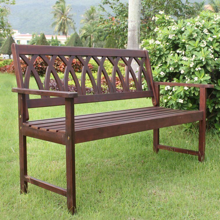 Creekmore Wooden Garden Bench 3D model_3