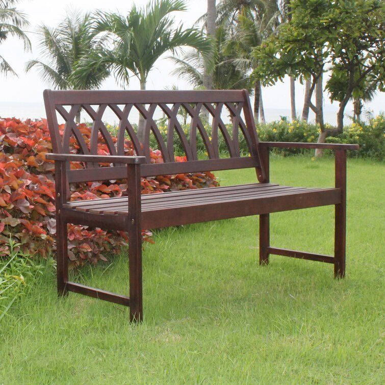 Creekmore Wooden Garden Bench 3D model_6