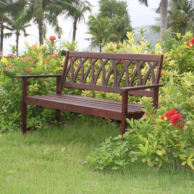 Creekmore Wooden Garden Bench 3D model_5