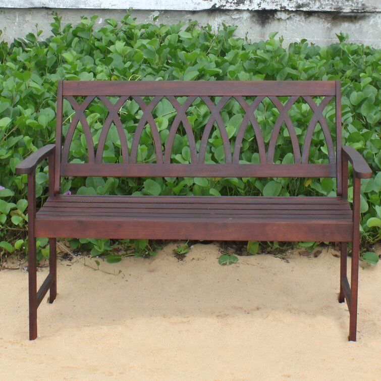 Creekmore Wooden Garden Bench 3D model_4