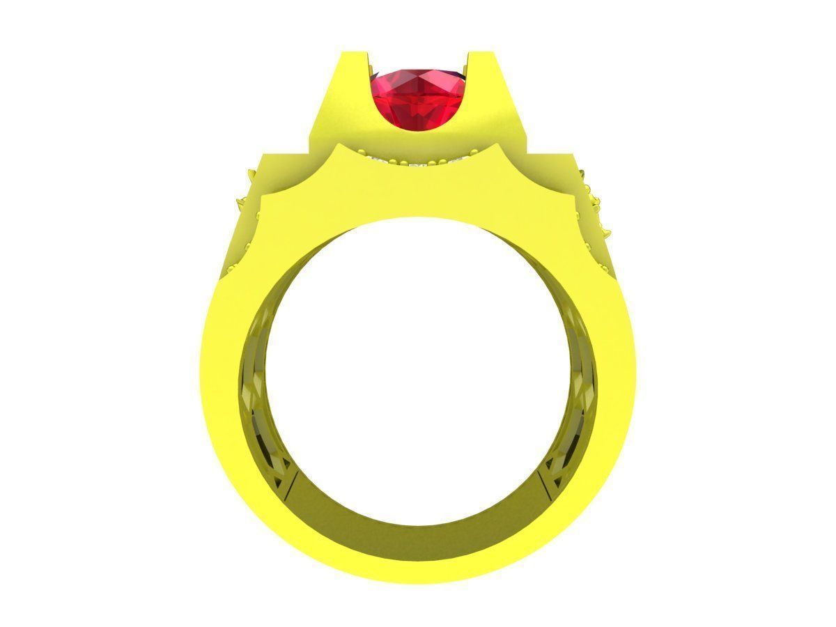 A7643 Fengshui Korean Style Dragon Diamond Men Ring 3D Model 3D print model_4