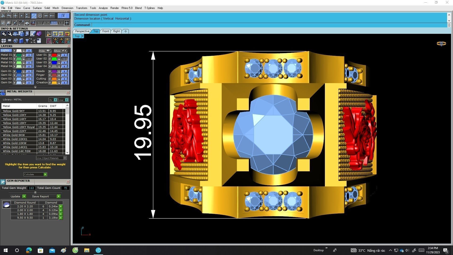 A7643 Fengshui Korean Style Dragon Diamond Men Ring 3D Model 3D print model_5