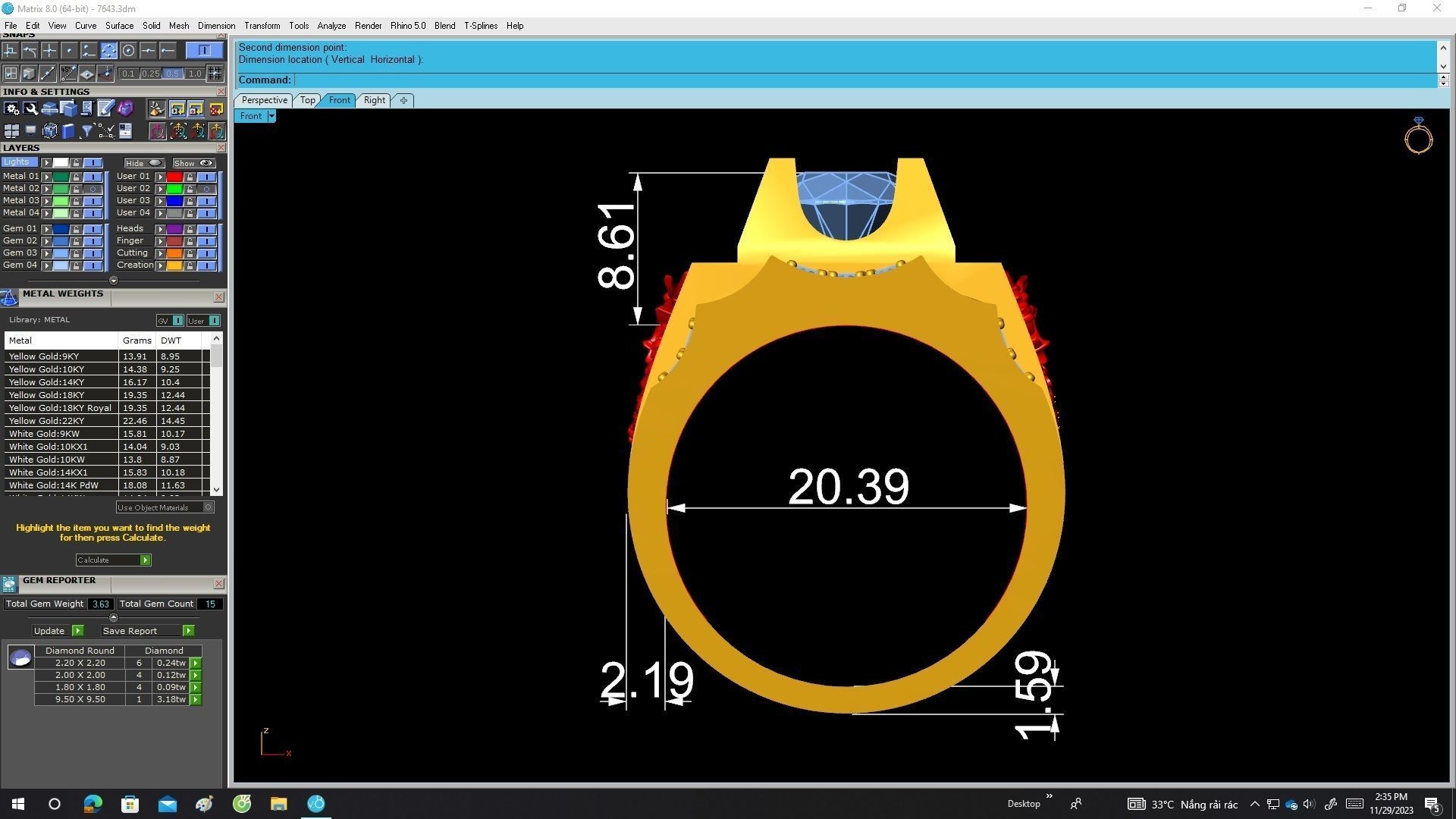 A7643 Fengshui Korean Style Dragon Diamond Men Ring 3D Model 3D print model_6