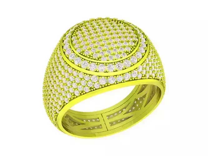 A7649 Luxury Korean Style Full Diamond Men Ring 3D Model