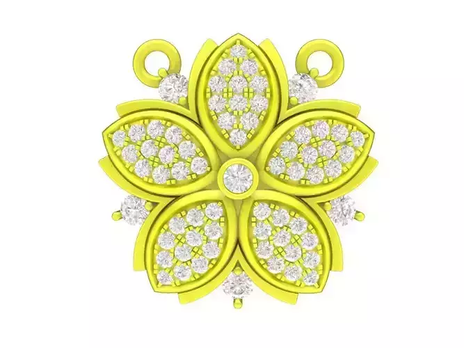 A7653 Korean Style Diamond Flower Pendant Necklace