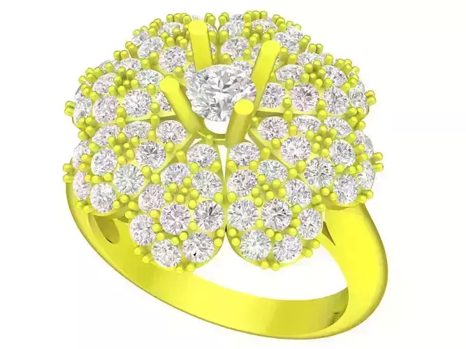 7319 korean style flower diamond women fashion ring