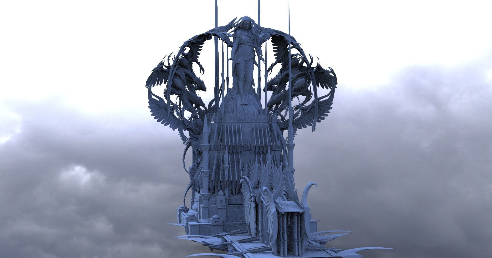 Desert ancient crusades Justice halls 3D model_1